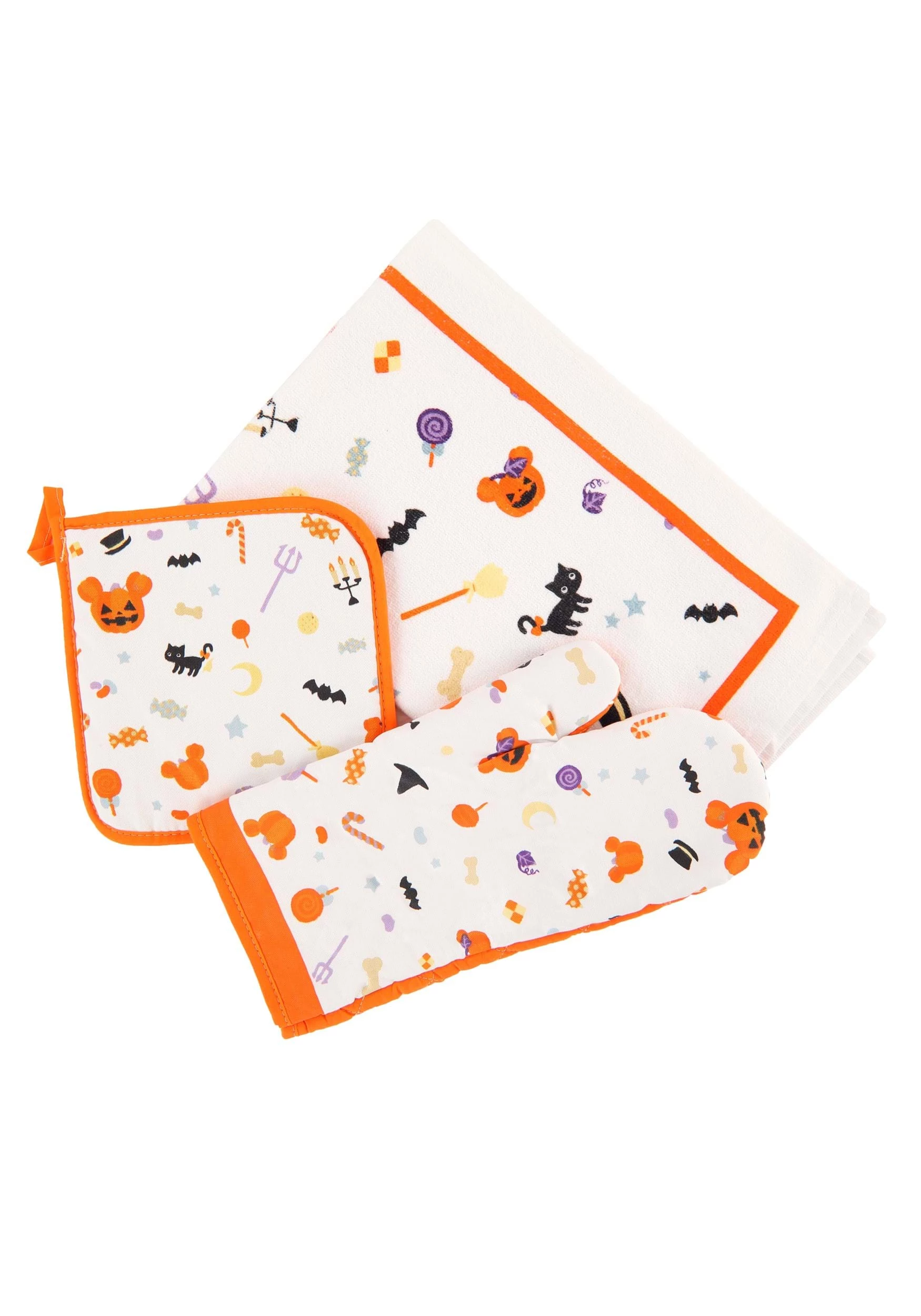 3 Piece Disney Mickey Halloween Treats Textile Kitchen Set 3 3 Piece Disney Mickey Halloween Treats Textile Kitchen Set