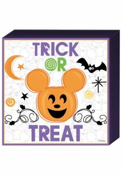 Disney Halloween Mickey Pumpkin Trick Or Treat Wooden Box Sign Decoration