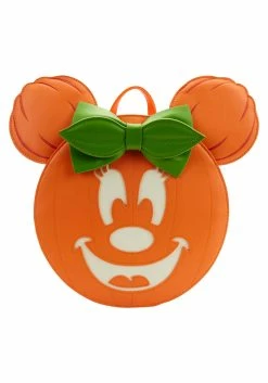 Disney Glow Face Minnie Pumpkin Loungefly Mini Backpack