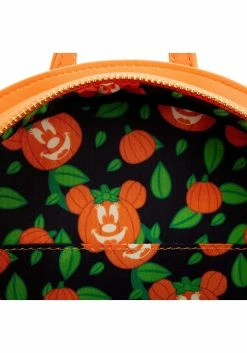 Disney Glow Face Minnie Pumpkin Loungefly Mini Backpack -Disney shop loungefly disney glow face minnie pumpkin mini bac alt 5