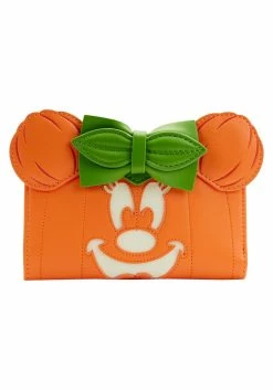 Loungefly Disney Glow Face Pumpkin Minnie Flap Wallet