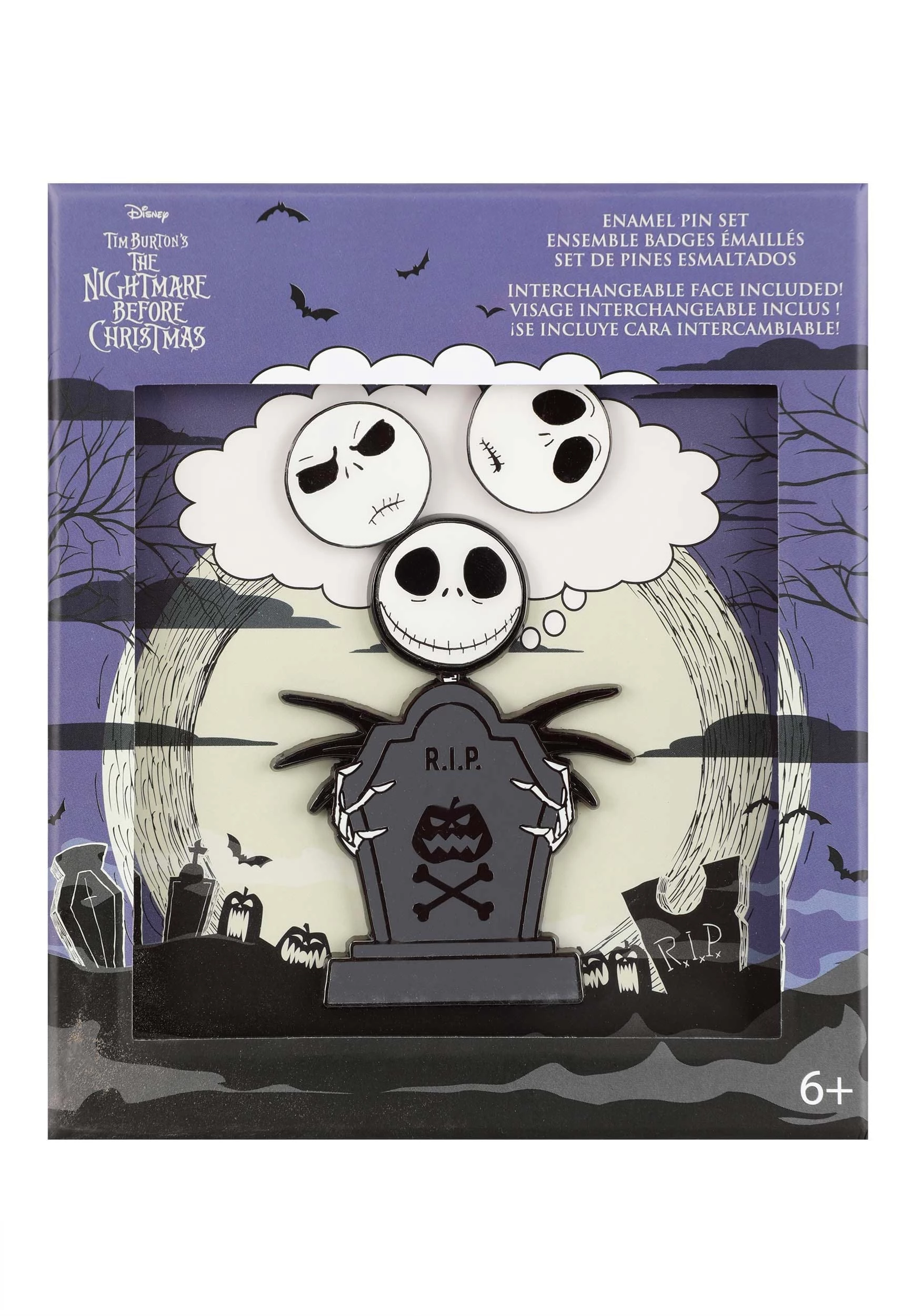 Disney Nightmare Before Christmas Jack Skellington Mixed Emotions Loungefly Enamel Pin Set 3 Disney Nightmare Before Christmas Jack Skellington Mixed Emotions Loungefly Enamel Pin Set