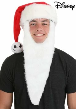 Disney Nightmare Before Christmas Jack Skellington Santa Hat With Beard