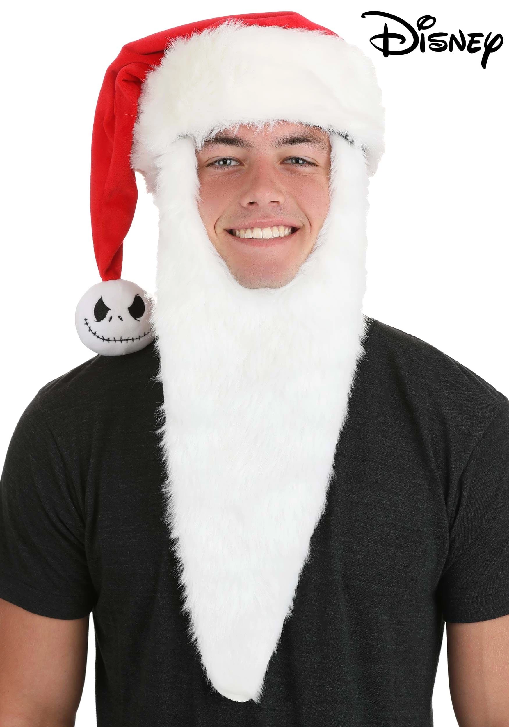 Disney Nightmare Before Christmas Jack Skellington Santa Hat With Beard 3 Disney Nightmare Before Christmas Jack Skellington Santa Hat With Beard