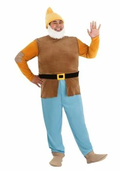 Plus Size Disney Snow White Happy Dwarf Costume For Men -Disney shop plus size happy dwarf costume alt 6