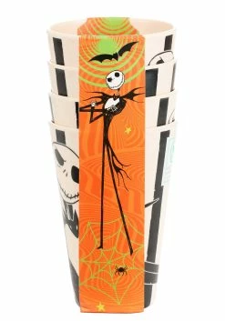 Set Of 4 Disney Nightmare Before Christmas Jack Striped Tumblers
